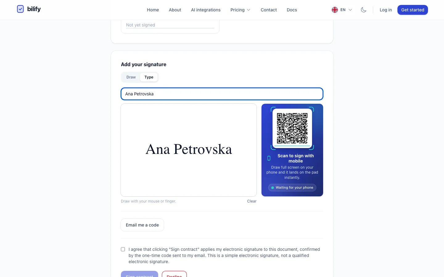 Step 6: Click Email me a code. You get a 6 digit code by email, valid for 10 minutes.