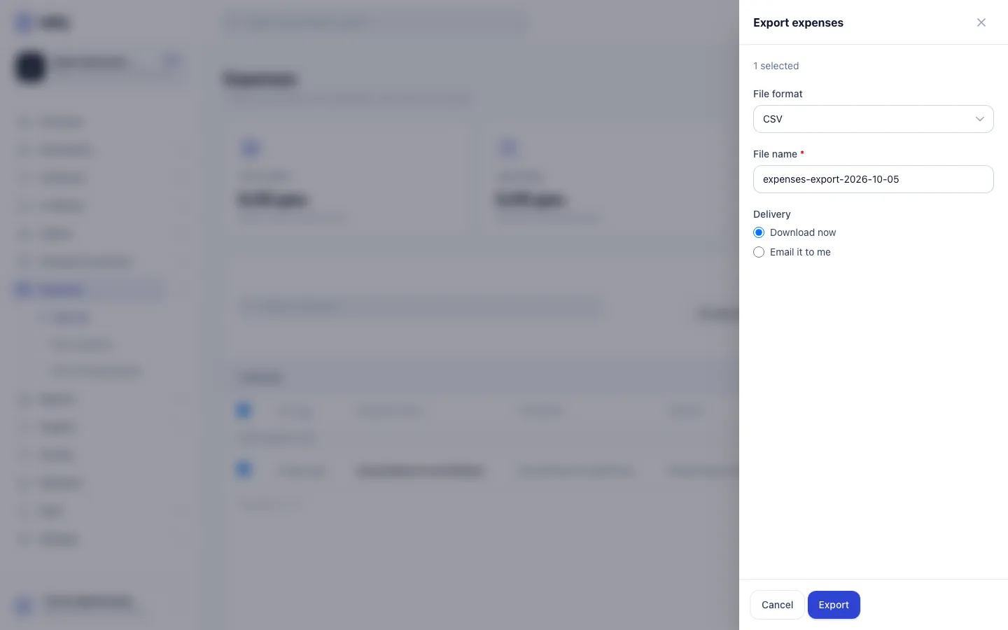 Step 3: Choose CSV or Excel. You can also change the file name.