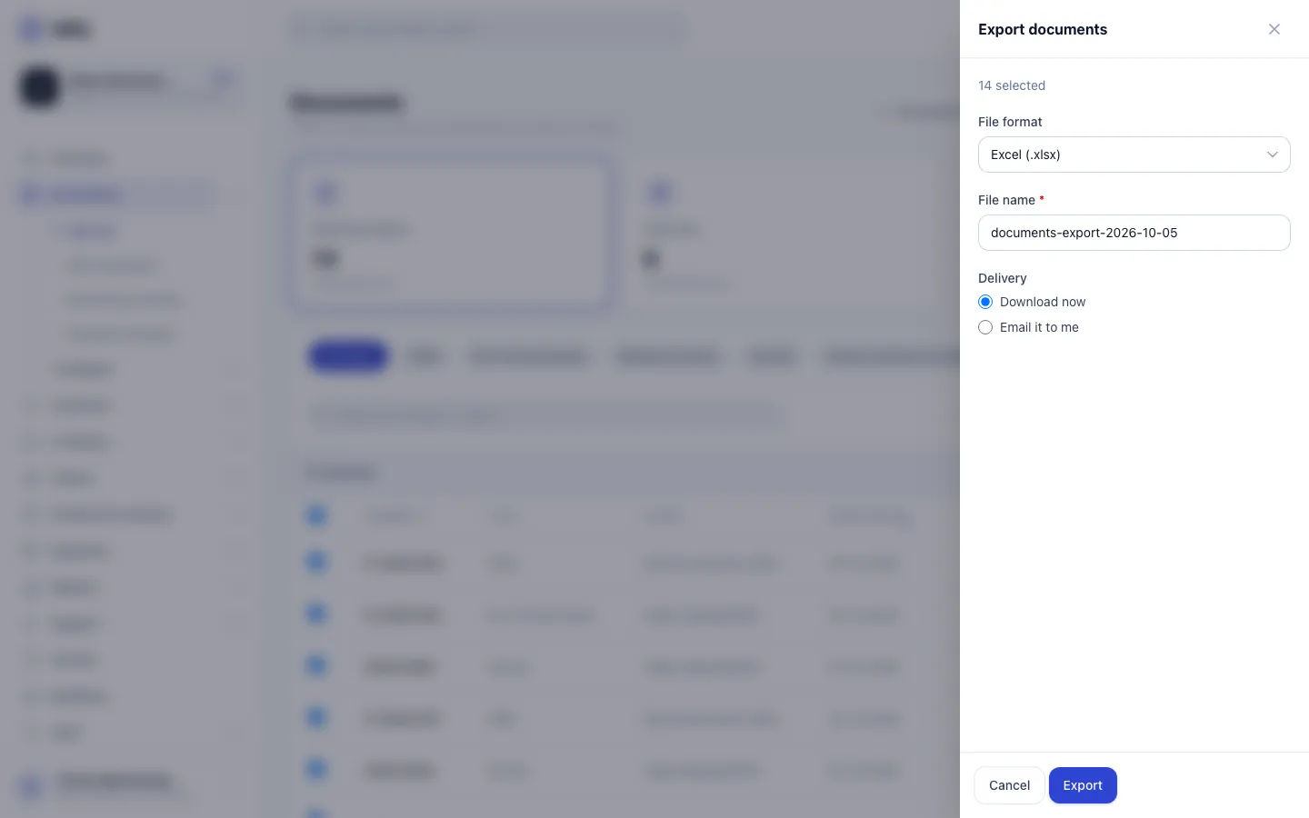 Step 6: Choose Download now or Email it to me, then click Export.
